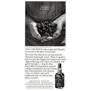 1994 Jack Daniels Tennessee Whiskey Vintage Print Ad Hard Maple Charcoal Art